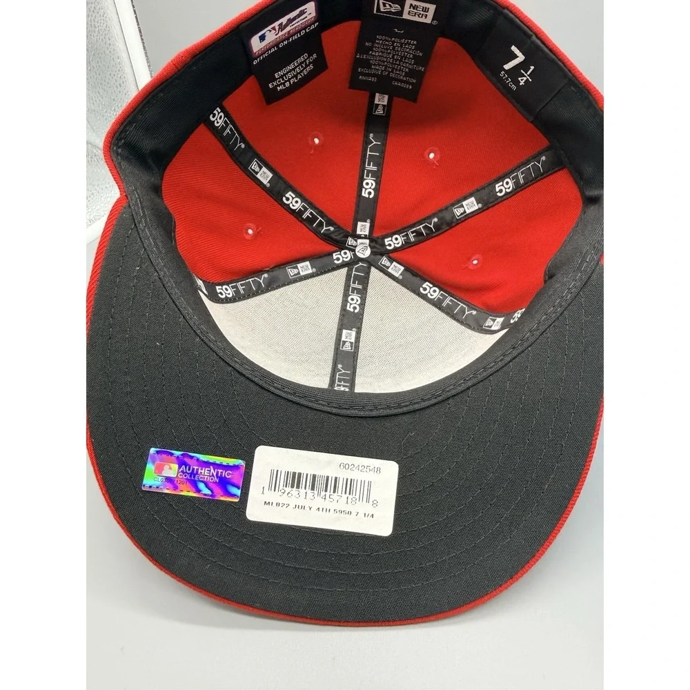 New Era 59Fifty Chicago White Sox 4th Of July Red/Blue Fitted Hat Size 7 1/4 NEW